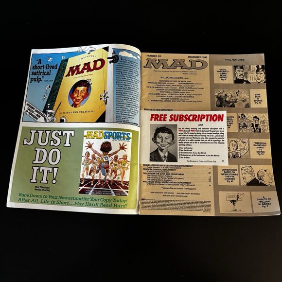 Mad Magazine December 1992 Number 315 George Barbara Bush Vintage - Picture 2 of 3